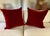 Pair of 22" Custom Schumacher Kashgar Ikat Velvet Pillows Pattern 176102 in Ruby Plum For Sale - Image 11 of 18