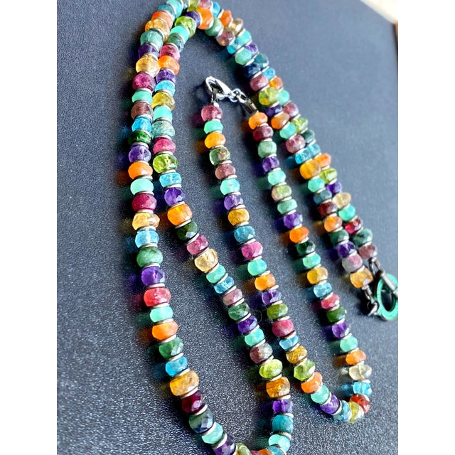 Artisan-Crafted Multicolor Tourmaline Necklace & Bracelet With Watermelon Tourmaline and Verdigris Patinated Copper For Sale - Image 17 of 17