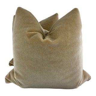 Mohair in Camel 22" Pillows-A Pair For Sale