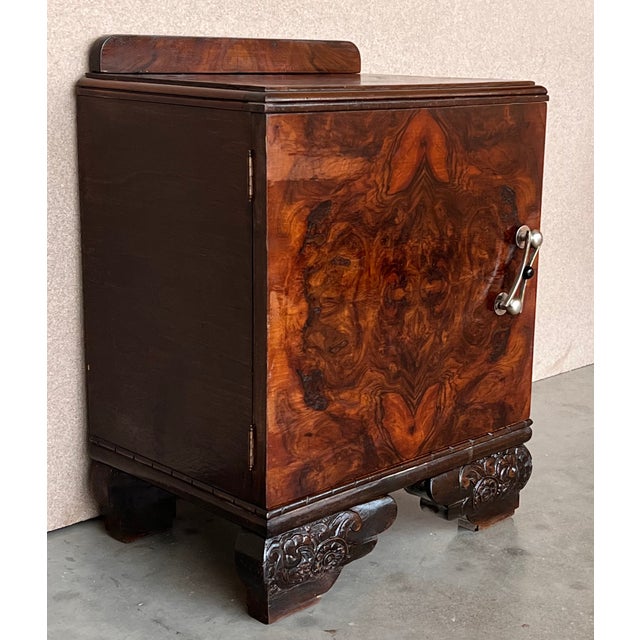 Art Deco Pair of Art Deco Side Cabinets or Nightstands With Ebonized Base For Sale - Image 3 of 10