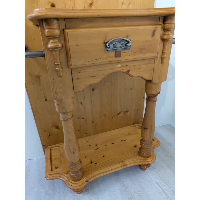 Wood Art Nouveau Pine Dressing Table with Mirror For Sale - Image 7 of 18