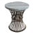 Vintage Grey Marble & Iron Rivet Band Side Table For Sale