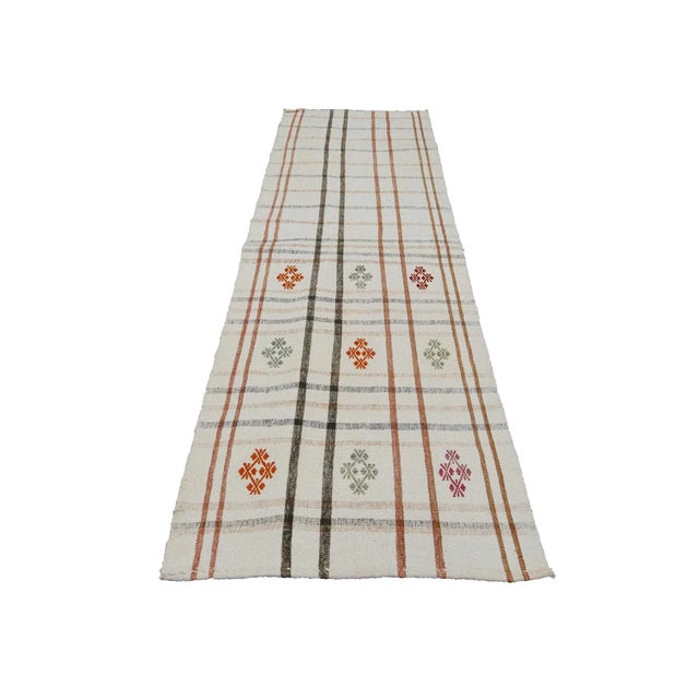 Cotton Vintage handwoven kilim rug from Adana region of Turkey. Approximately 50-60 years old. In very good condition.