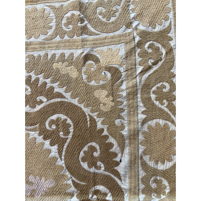 Suzani Wall Hanging - Terracotta Uzbek Tablecloth 5' X 5'5'' For Sale In New York - Image 6 of 8