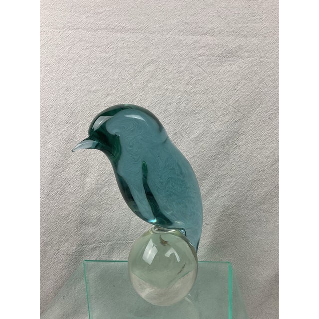 Glass Murano Glass Neodymium Alexandrite Bird Sculpture by Oggetti For Sale - Image 7 of 11
