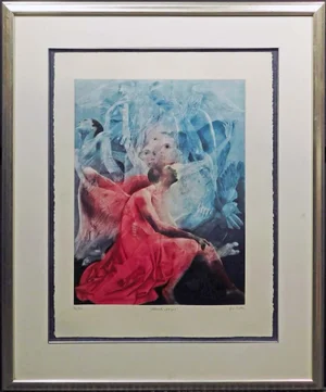 G H Rothe Black Angel 1987 Hand Signed Mezzotint Art Ballet Dancers Framed #96
