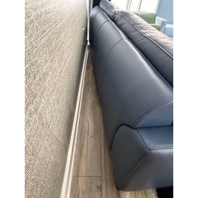Long Roche Bobois Leather Sofa For Sale In Washington DC - Image 6 of 11