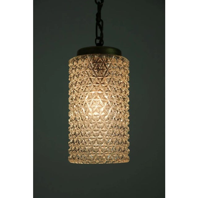 Metal Crystal Glass Pendant Lamp, 1960s For Sale - Image 7 of 14