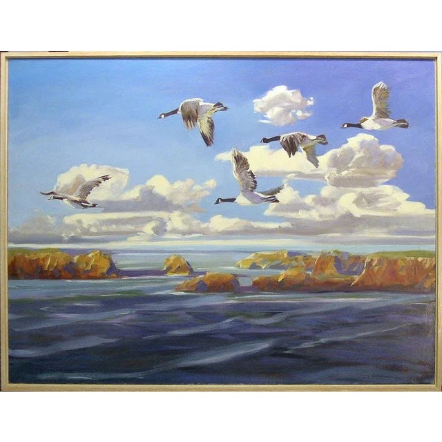 1980s "Fresh Air Flight - Southbound" Oil Painting by Edward Walker, Framed For Sale In Denver - Image 6 of 6