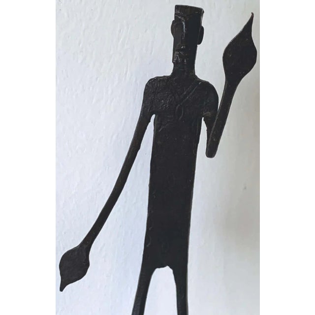 Late 20th Century Late 20th Century Wrought Iron Walking Man and Shadow Bookends - a Pair For Sale - Image 5 of 13