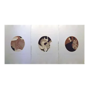 1980s Guillaume Azoulay "Les Arlequinades" Suite of 3 Harlequin Themed Etchings Signed