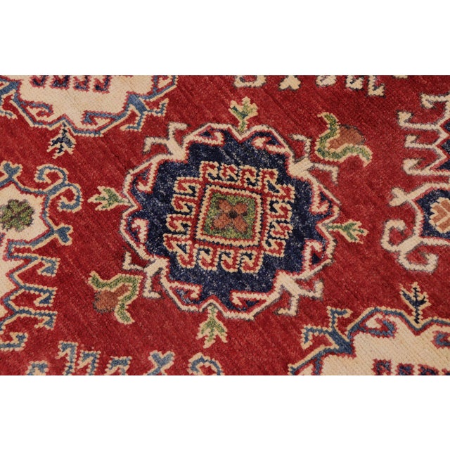 Textile Rustic Super Kazak Red/Beige Wool Rug - 9'0'' X 11'10'' For Sale - Image 7 of 10