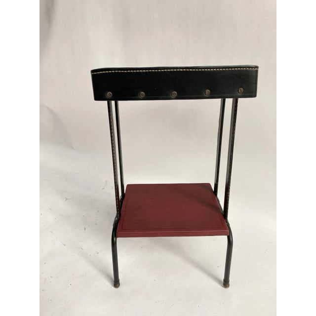 Jacques Adnet Leather-Covered Nightstand by Jacques Adnet For Sale - Image 4 of 8