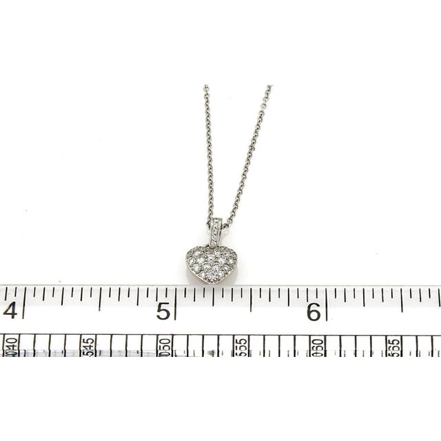 Metal Tiffany & Co. French Pave Diamond Platinum Heart Pendant Necklace For Sale - Image 7 of 7