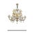 Venetian "Ca' Rezzonico" Transparent and Gold Murano Glass Chandelier with Flowers and Leaves Classical Transparent Murano...
