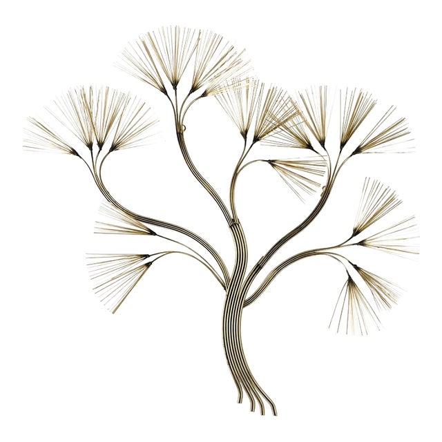 Vintage C Jere Brass Tree Sculpture Mid Century Post Modern 1980s For Sale