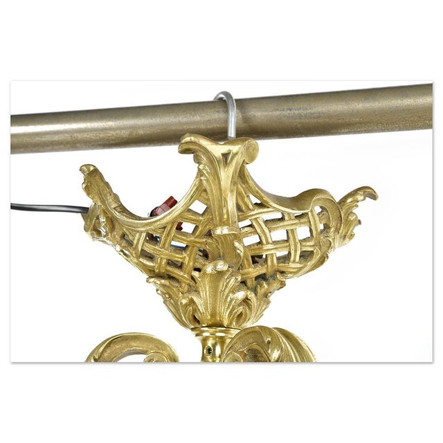 Antique Chandelier in Gilded Bronze from Mottheau For Sale - Image 9 of 11