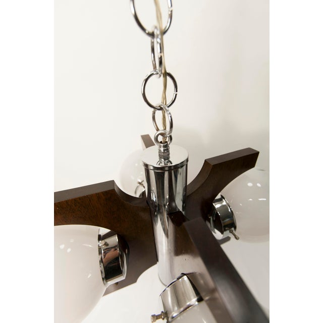 Murano 4-Light Chandelier in Teak from Mazzega, 1960 For Sale - Image 17 of 18
