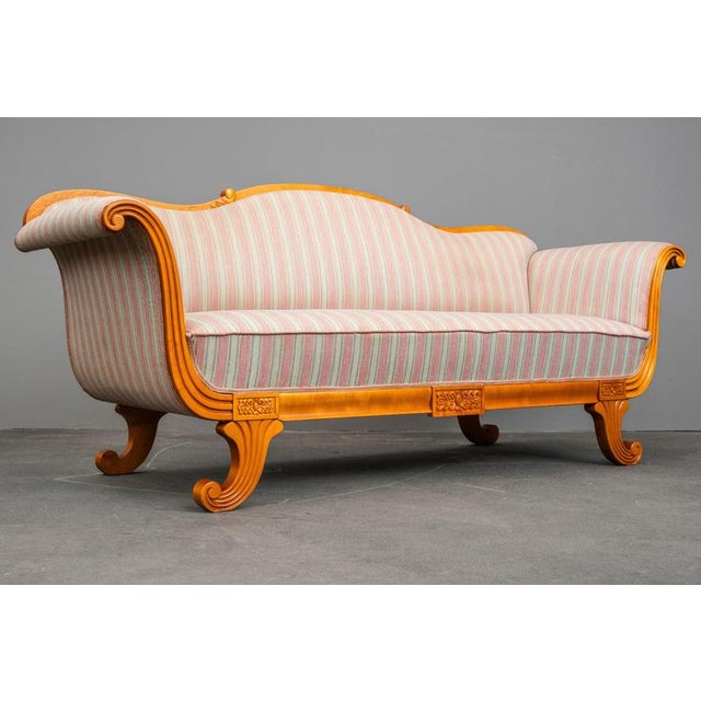 Biedermeier Style Sofa in Birch, Early 20th Century For Sale - Image 6 of 17