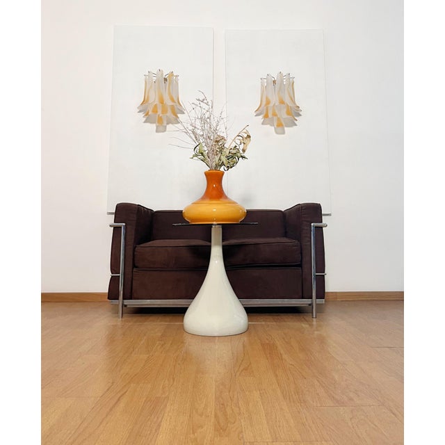 Orange Vintage Italian Murano Wall Lights with 10 Acid-Etched Amber Glass Petals, 1990s, Set of 2 For Sale - Image 8 of 17