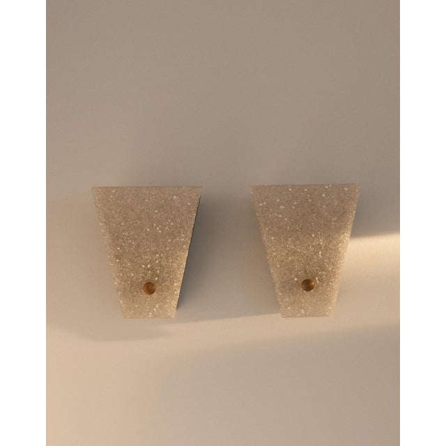 French Textured Acrylic Glass Wall Sconces, 1960s, Set of 2 For Sale - Image 6 of 8