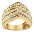 10K Yellow Gold Plated .925 Sterling Silver 1 1/2 Cttw Diamond Channel Band (Champagne Color, I2-I3 EVS1010 For Sale