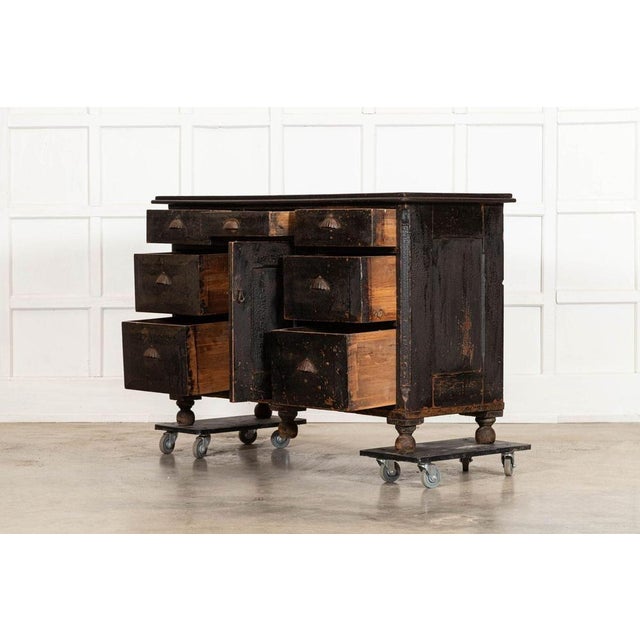 Late 19th Century 19th Century English Painted Pine Dresser Base For Sale - Image 5 of 18