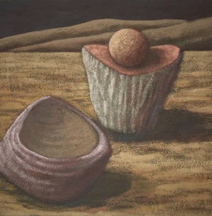Wade Hoefer, History Farm, California Modernist OIl Painting, 1986