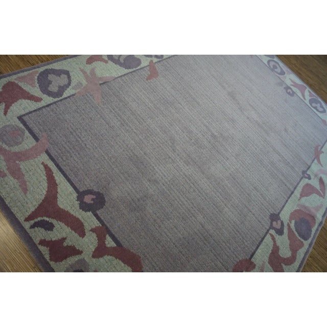 Vintage Dutch Geometric Purple B&c Rug 6.5' X 9.1', 1970s For Sale In New York - Image 6 of 12