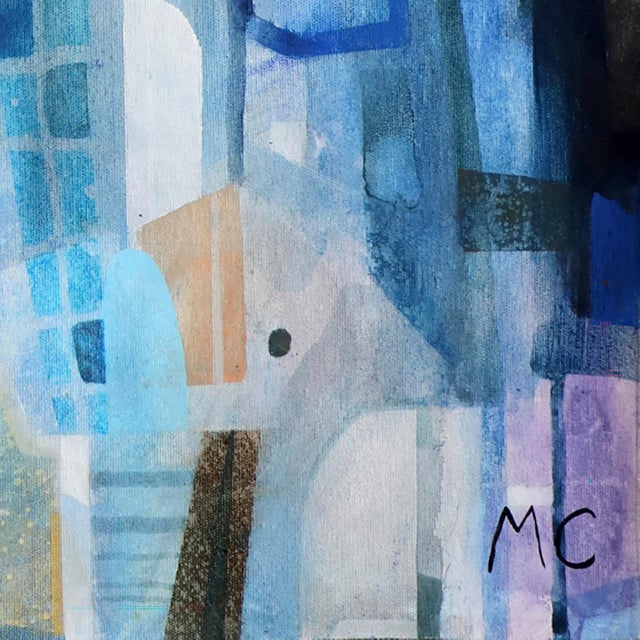 Wild Blue 1 - Original Blue Architectural Landscape Acrylic Painting on Canvas For Sale In Los Angeles - Image 6 of 6