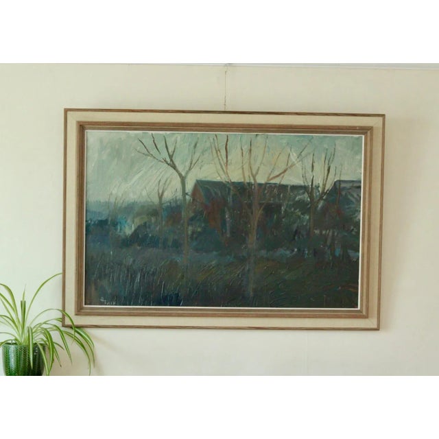 Hildegard Falk, Winter Landscape, 1960s, Oil on Canvas, Framed For Sale - Image 11 of 11
