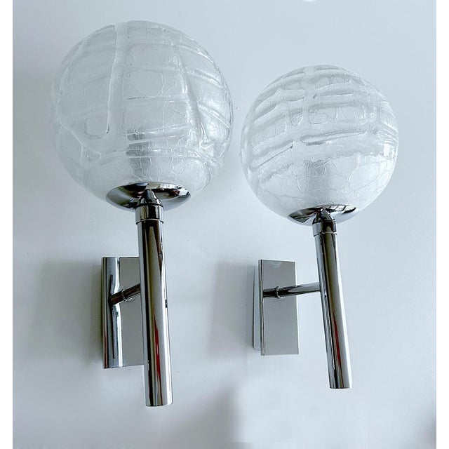 Vintage Space Age Glass Sconces from Doria, 1960s, Set of 2 For Sale - Image 13 of 14