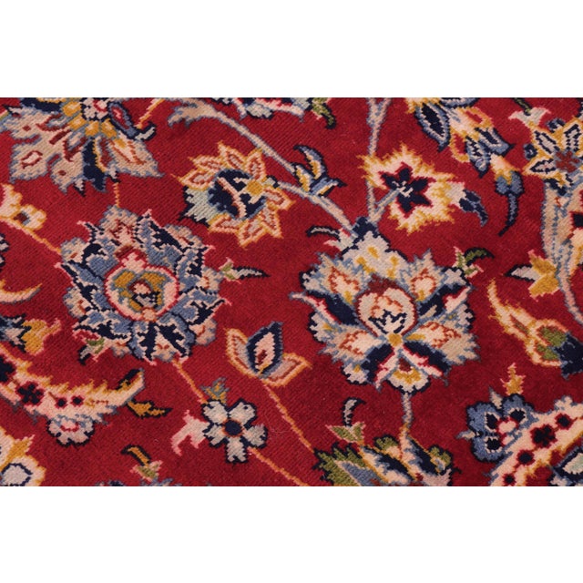 1980s Medallion Red/Blue Wool Rug - 10'0'' X 13'1'' For Sale - Image 5 of 10