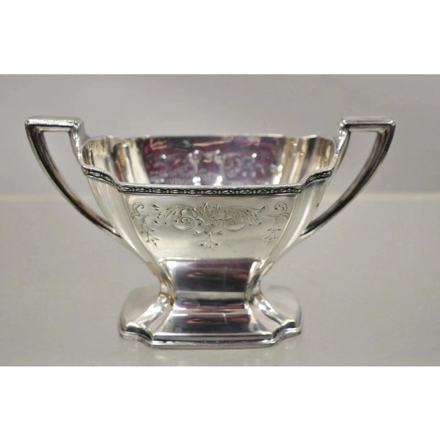 1900s Wd Smith Silver Co Chippendale Epns Hepplewhite Silver Plated Tea Set - 4 PCS For Sale In Philadelphia - Image 6 of 9