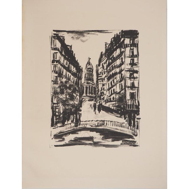 Maurice De Vlaminck, Rue Soufflot, Original Signed Lithograph For Sale - Image 7 of 7
