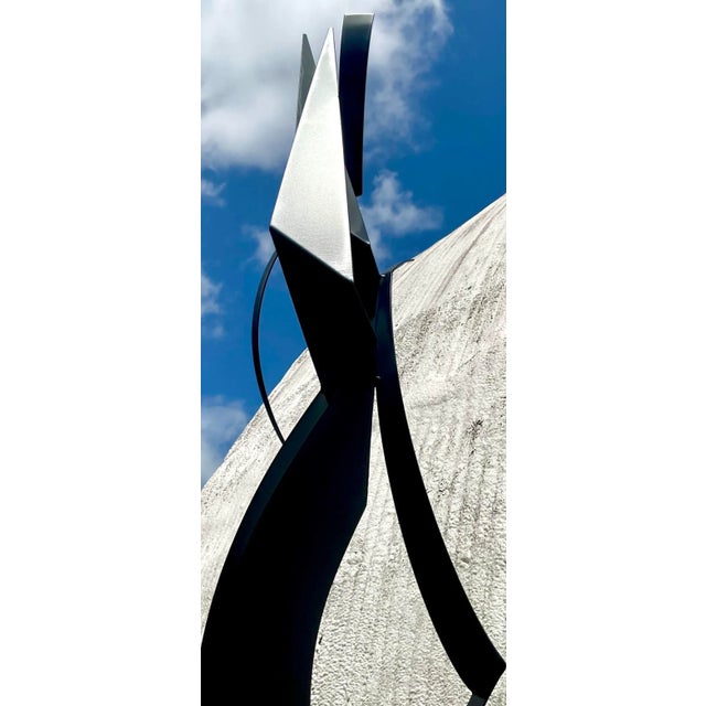 Abstract Vintage Mid-Century Modern Abstract Steel Sculpture For Sale - Image 3 of 13