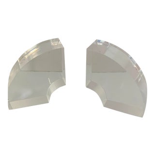 Astrolite Arched Lucite Bookends - a Pair For Sale