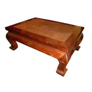 19th Century Chinese Chow Leg Coffee Table With Woven Mat Top