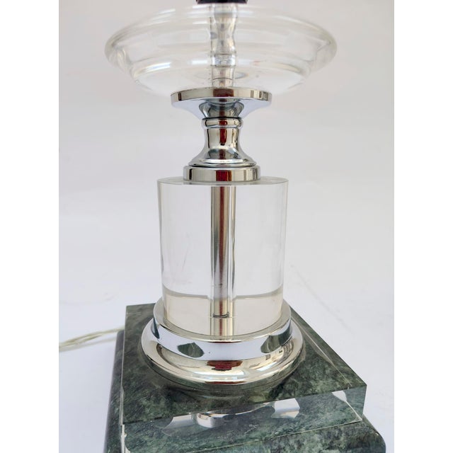 Vintage Art Deco Table Lamps in Glass and Marble, 1940s For Sale - Image 3 of 12