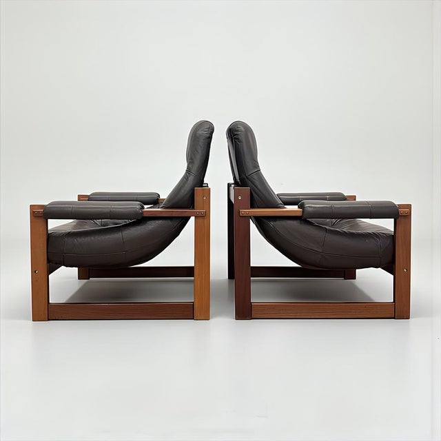 Mid-Century Modern MP-91 Earth Lounge Chairs and Ottoman from Percival Lafer, Brazil, 1970s, Set of 3 For Sale - Image 9 of 18