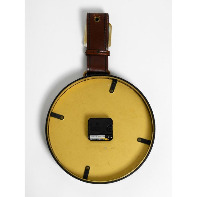 Junghans Brass Wall Clock with Leather Strap, 1960s For Sale - Image 16 of 18