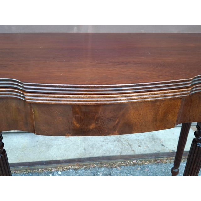 Wood Late 19th Century Sheraton Mahogany Flip Top Card Console Table For Sale - Image 7 of 8