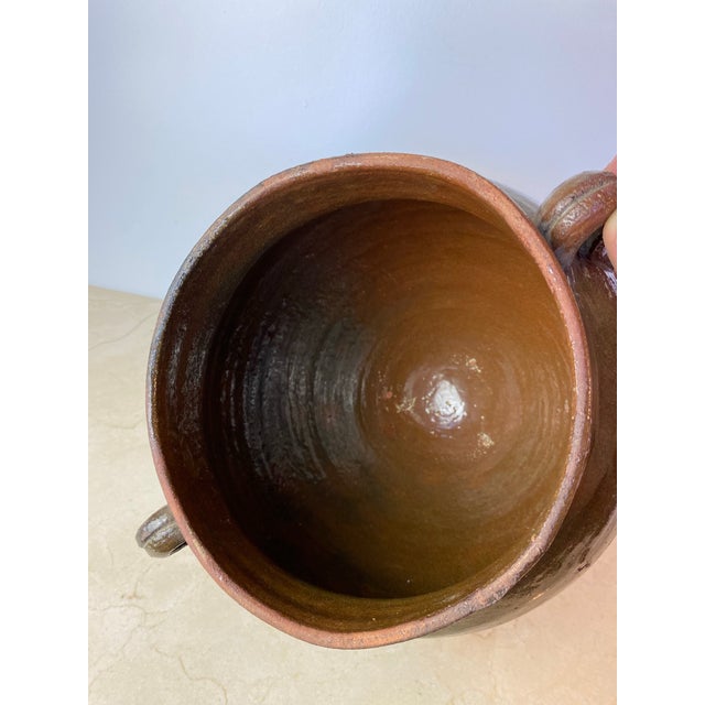 Green Antique French Glazed Terracotta Confit Pot, Southwest France For Sale - Image 8 of 12