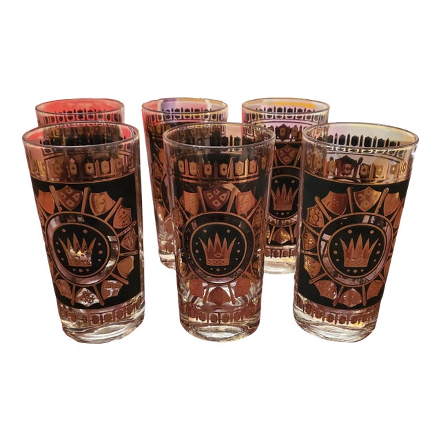 1950s Mid Century Modern Glasses New Old Stock - Set of 6 For Sale