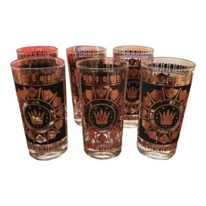 1950s Mid Century Modern Glasses New Old Stock - Set of 6