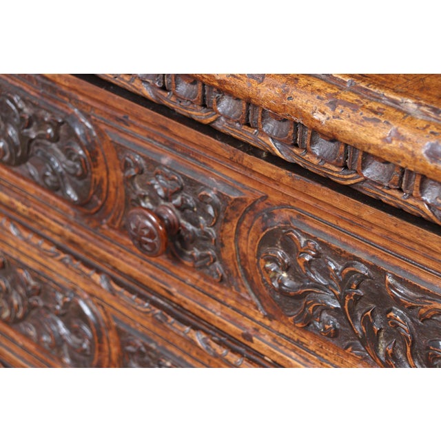 Early 17th Century Italian Walnut Cassettone, 1640s For Sale - Image 11 of 16