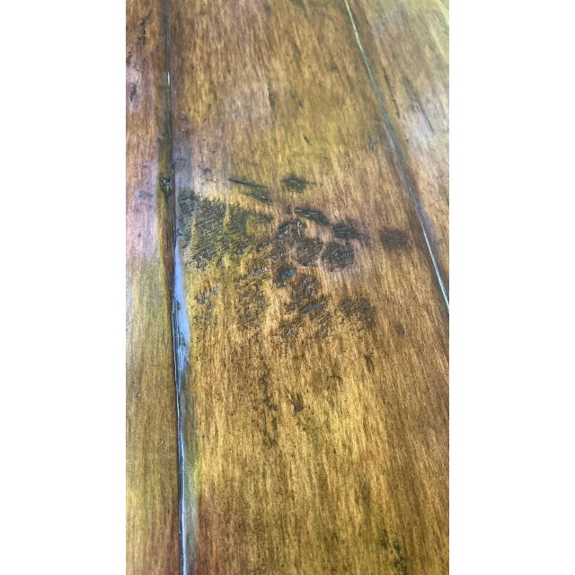 2010s Artifacts International Rustic Modern Round Dining Table With Sculptural Concrete Base – 60” Diameter For Sale - Image 5 of 12
