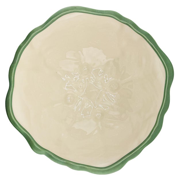 A wonderfully sculptural vintage ceramic cabbageware or lettuceware serving bowl, dating to approximately the 1980s....