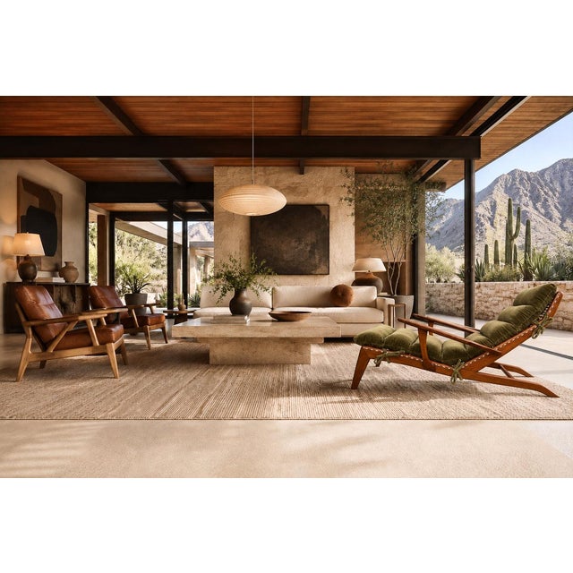 Brazilian Modern Chaise Lounge in Caviúna and Moss-Olive Velvet by Pierre Weckx, 1950s For Sale - Image 16 of 18
