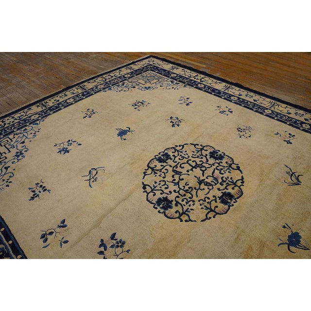 Rectangle Wool 1920s Ivory Beige Cream White Hand Knotted Pile Antique Rug, Circa Date: 1920s. This exquisite hand-knotted...
